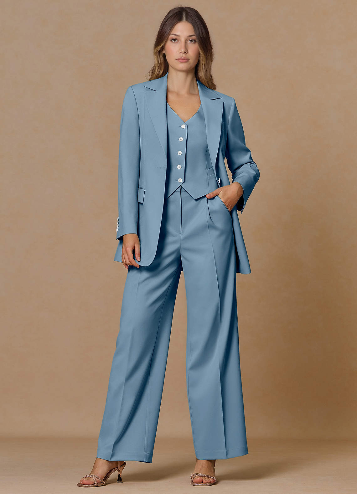 Rowan Light Blue Refined Weave Performance 3-Piece Suit | Azazie