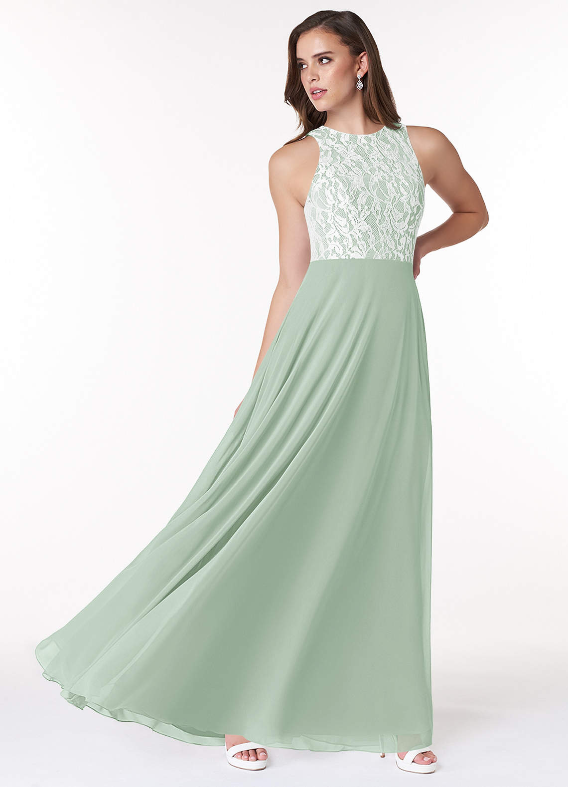 sachin and babi light blue dress 24413a womens elegant halter embroidered lace chiffon maxi main image 1