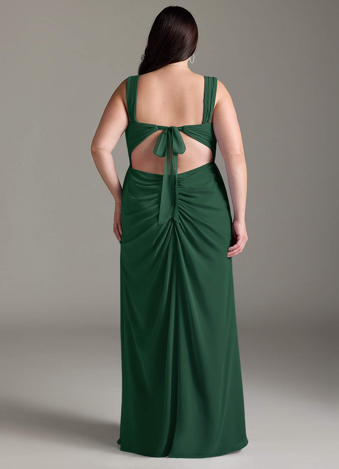 Azazie Jesaphine Bridesmaid Dresses Dark Green Sheath Bow Chiffon Dress image8