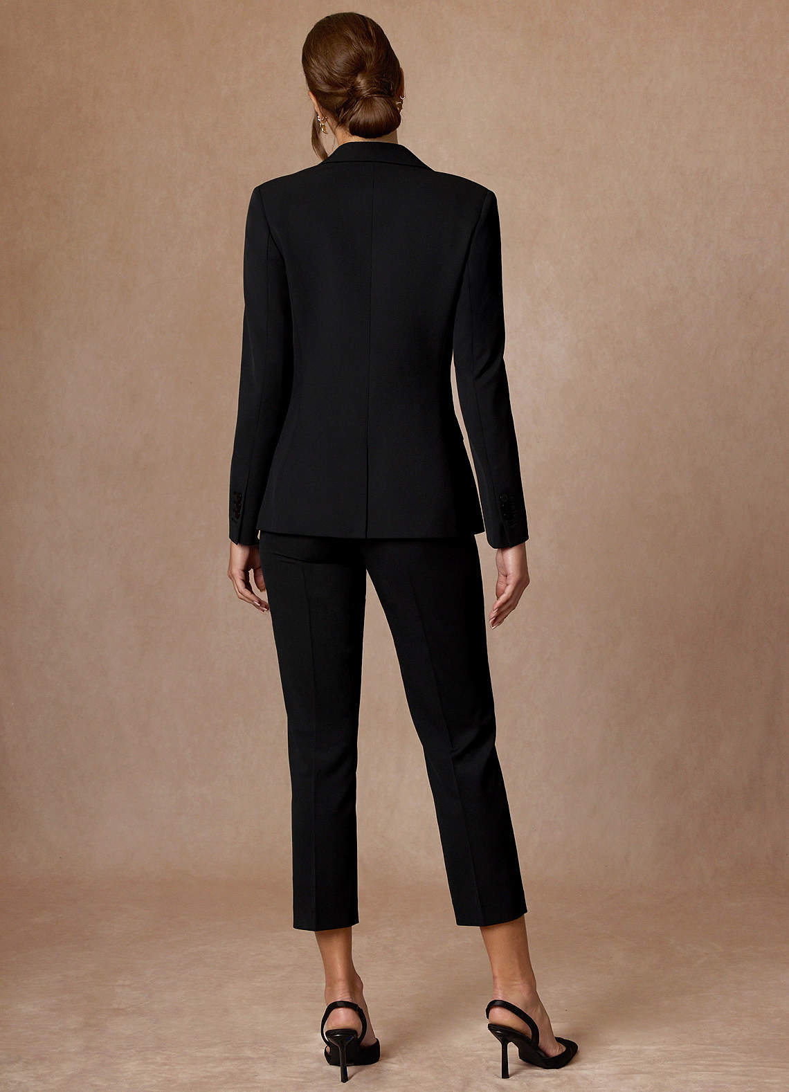 front Charlotte Black Refined Weave Dress Pants