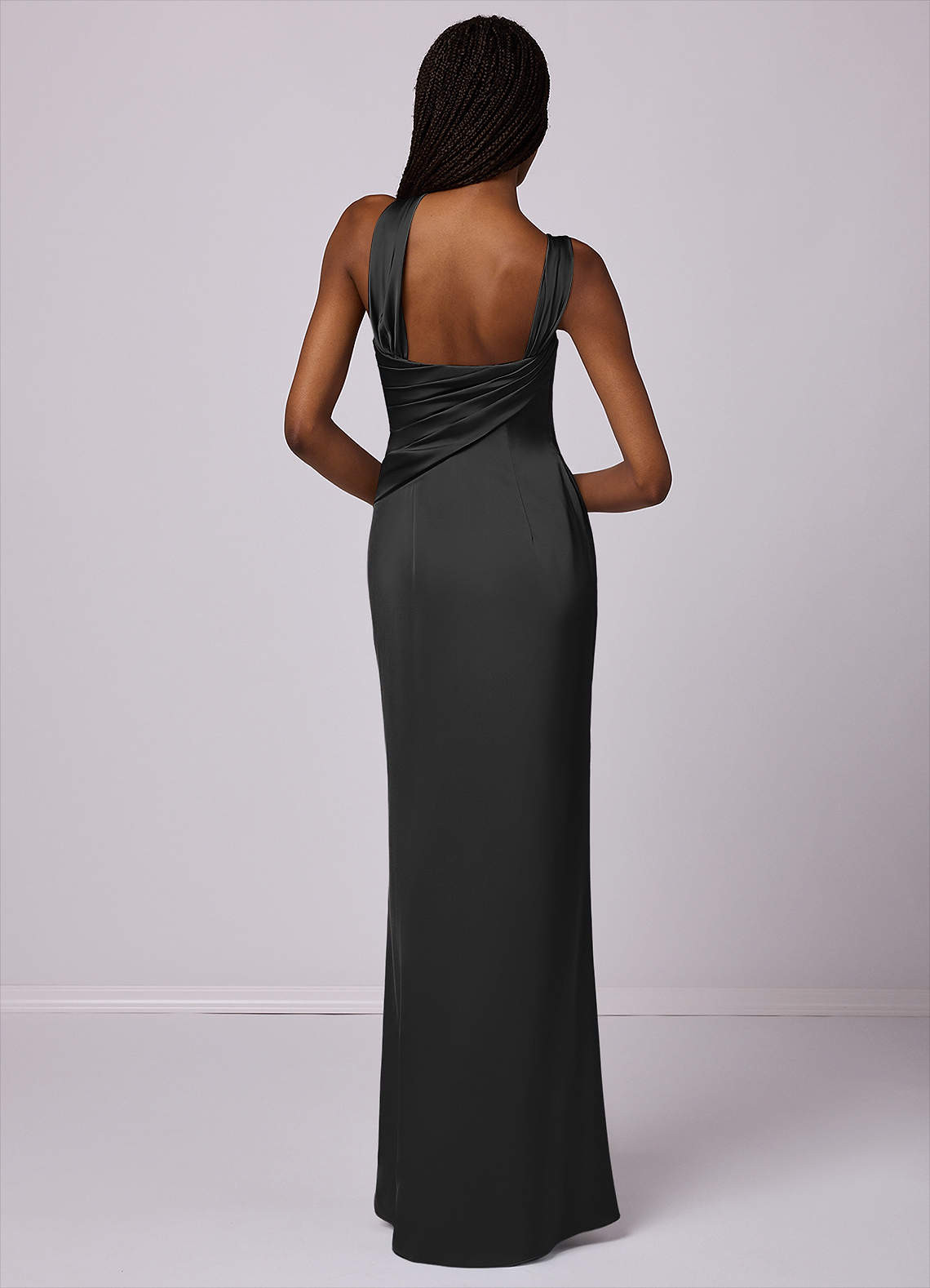 Barbie ♥ Azazie Bridesmaid Dresses Mermaid One Shoulder Stretch Satin Floor-Length Dress image1