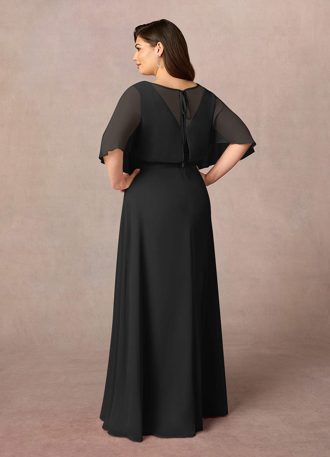 Azazie Oksana Black A-Line V-Neck Pleated Chiffon Dress | Azazie Azazie Oksana Black A-Line V-Neck Pleated Chiffon Dress | Azazie