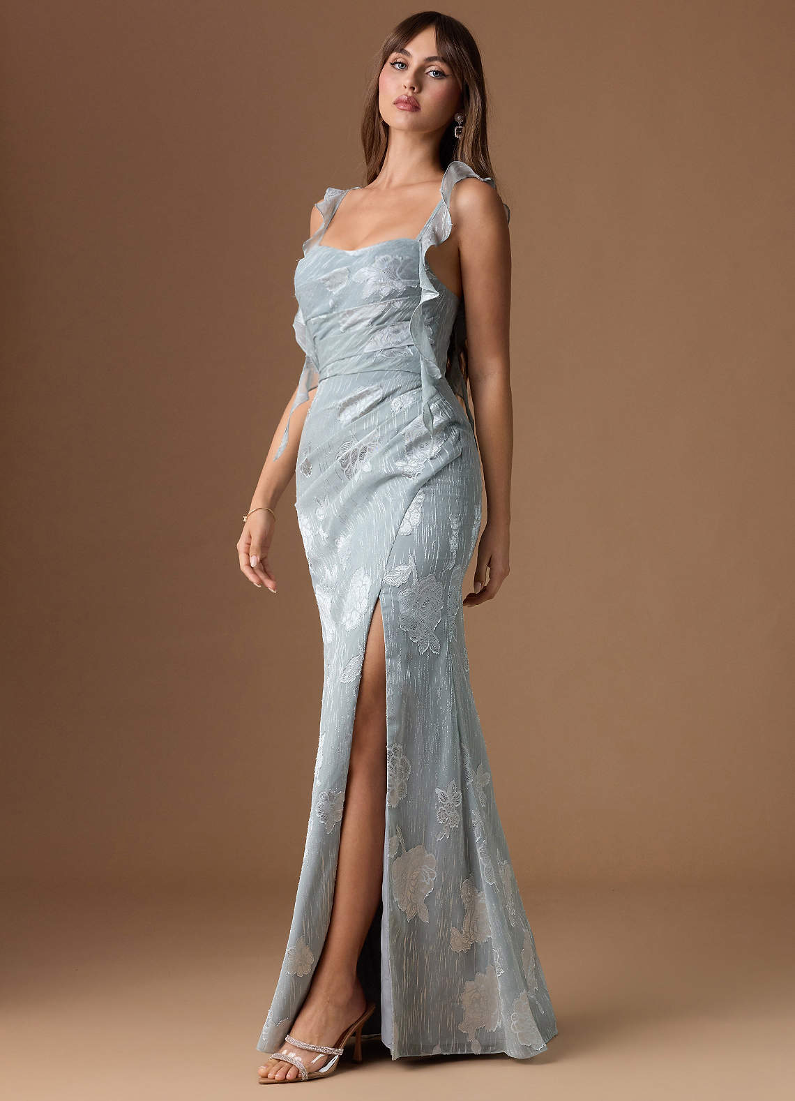 silver gray maxi dress A Line V Neck Silver Gray Beaded Long Prom Dresses, Silver Gray Long P jbydress