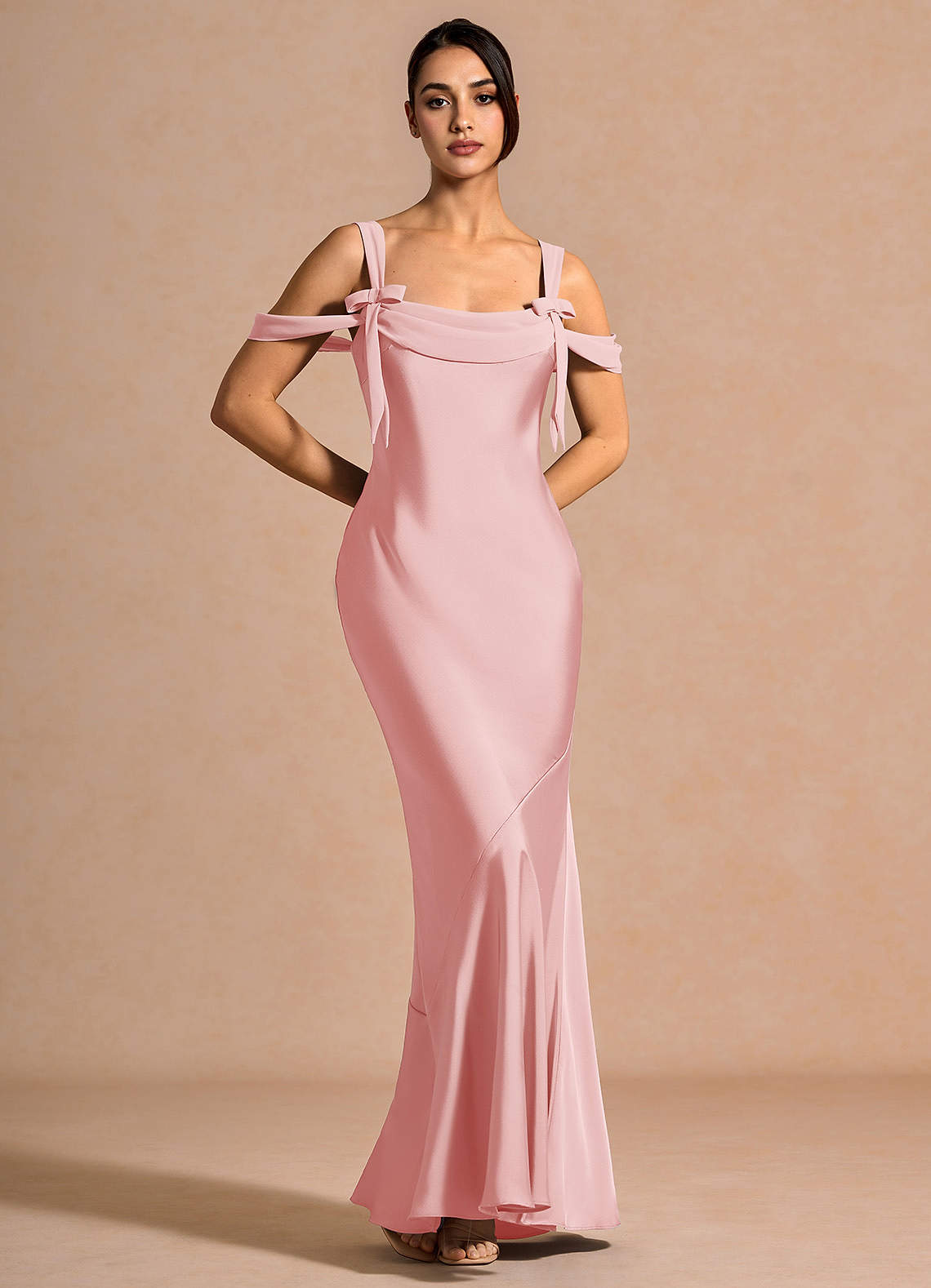 blush pink satin maxi dress Blaise Pink Satin Maxi Dress