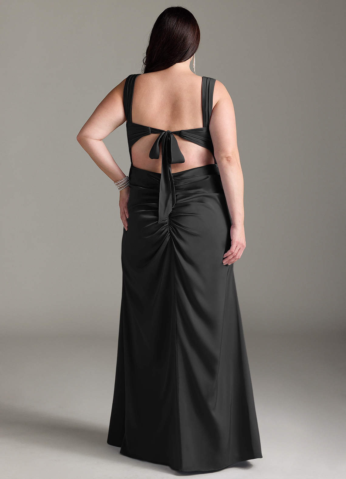 black bridesmaid dresses fast shipping Black Chiffon Satin Bridesmaid Dress, Mermaid Backless Bridesmaid Dres   Dairy Bridal
