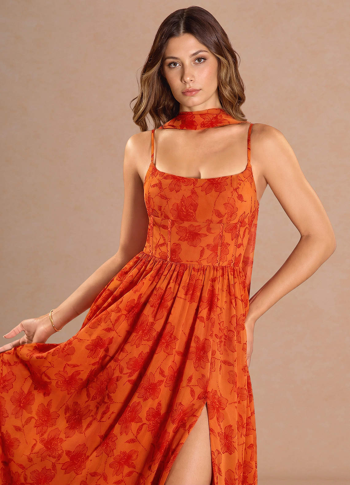 tangerine dresses bridesmaid Arianell Maxi Dress Ready to Ship Wedding dresses
