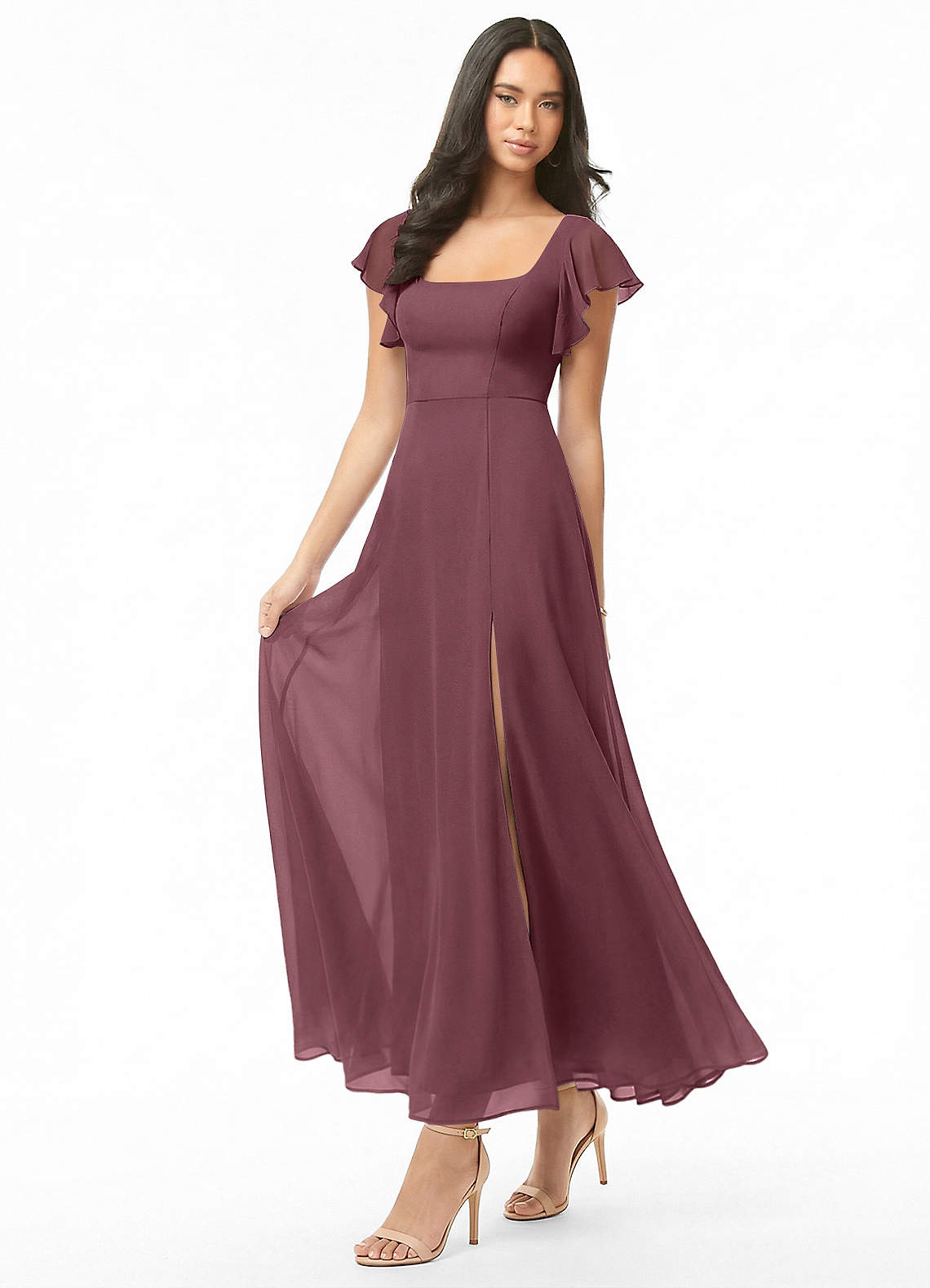 sangria purple bridesmaid dresses Azazie Bondi