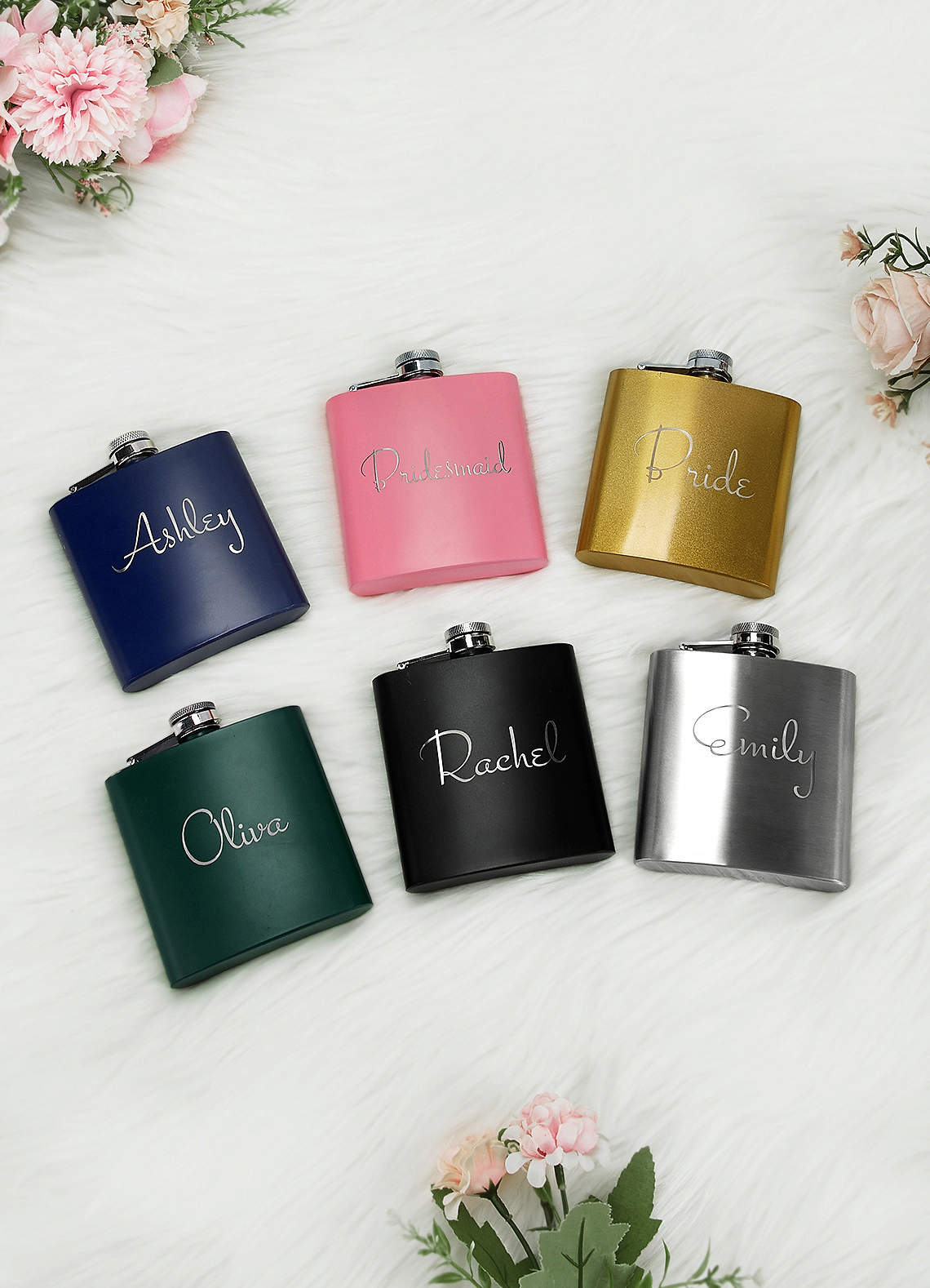 front Personalized Flasks for Groomsmen Gifts