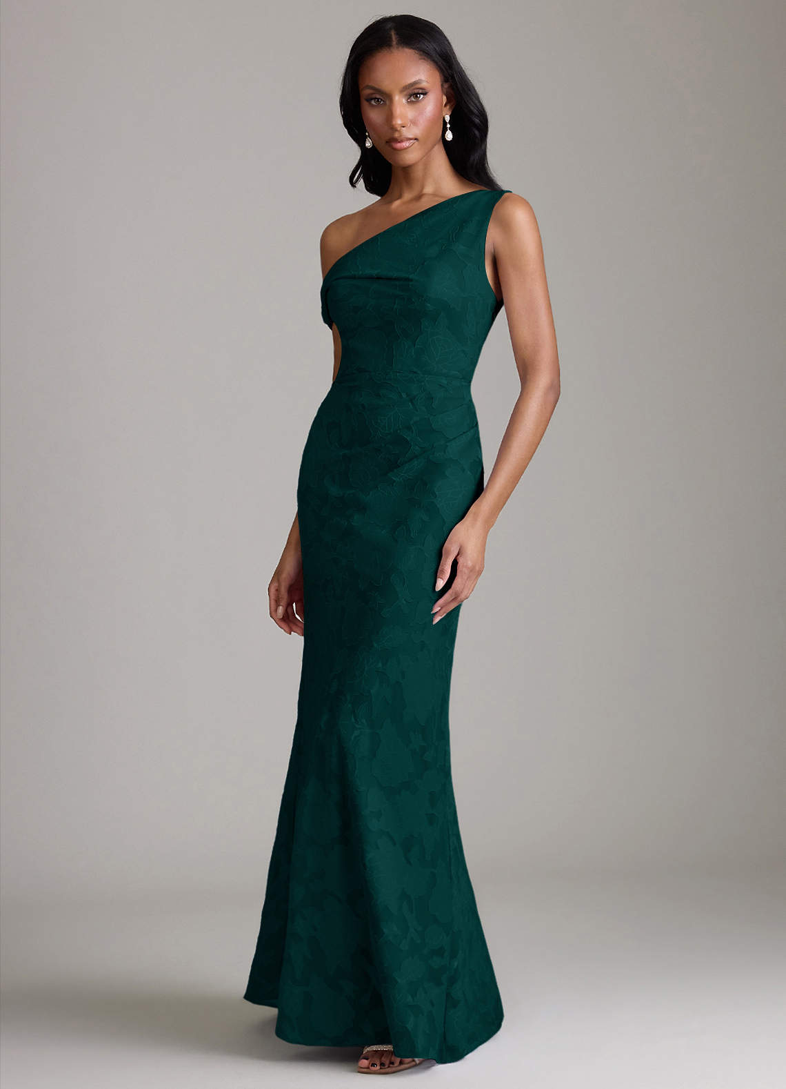 Azazie Emerson Vestidos de damas de honor Vestido de Pino de Devorado Floral de Corte Sirena con Vestidos sin tirantes image4