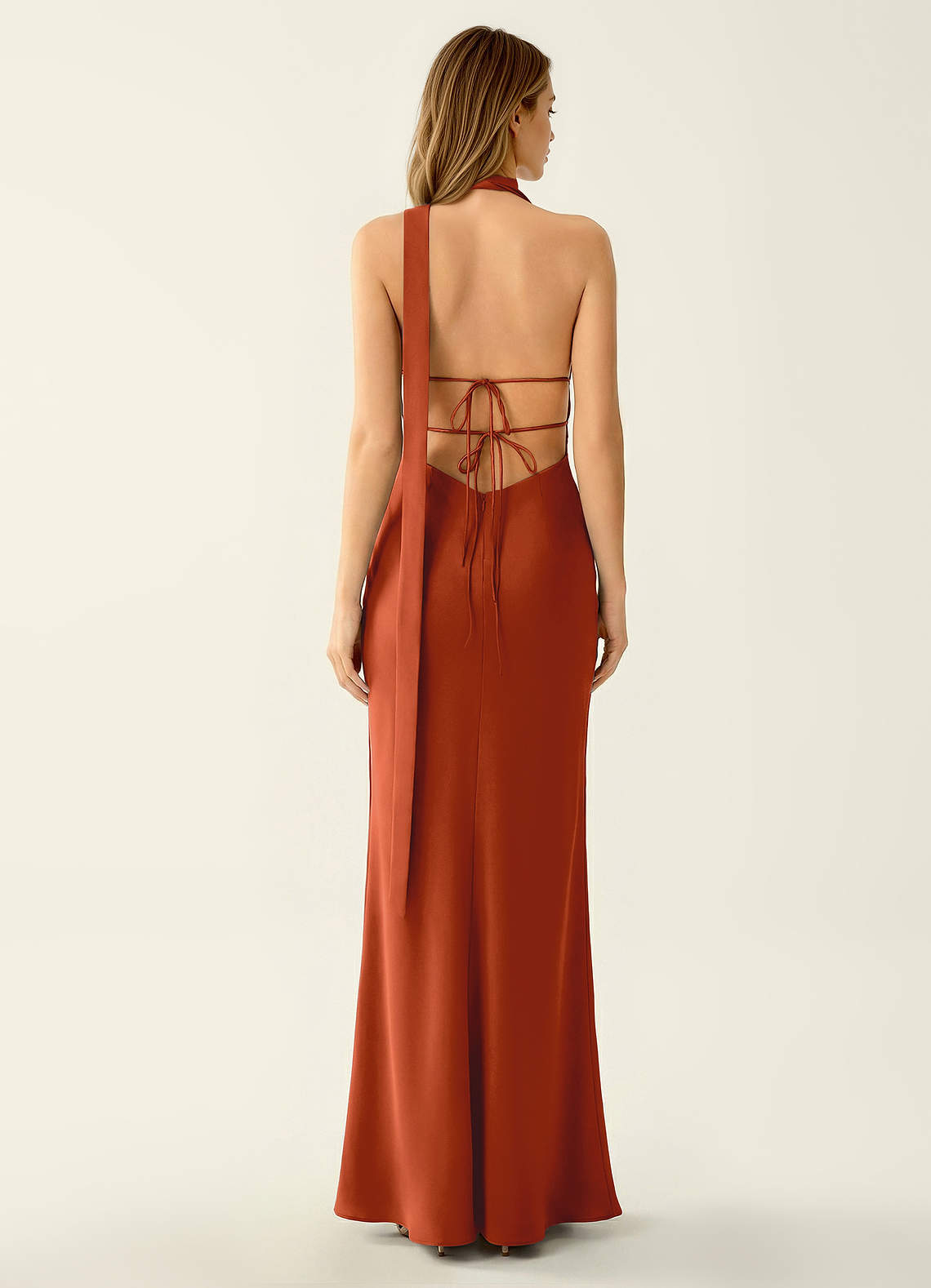 rust brown prom dress Elegant Sparkle Brown Mermaid Court Train V-neck Sleeveless Prom Dresses