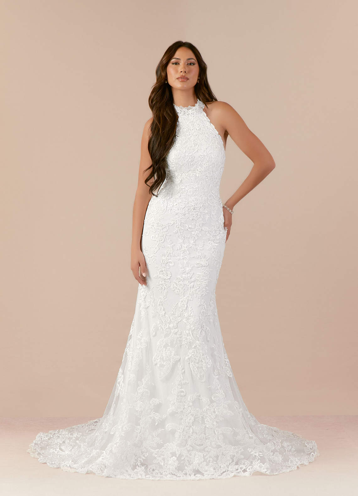 Azazie Eden Wedding Dresses Diamond White Mermaid Lace Dress image2