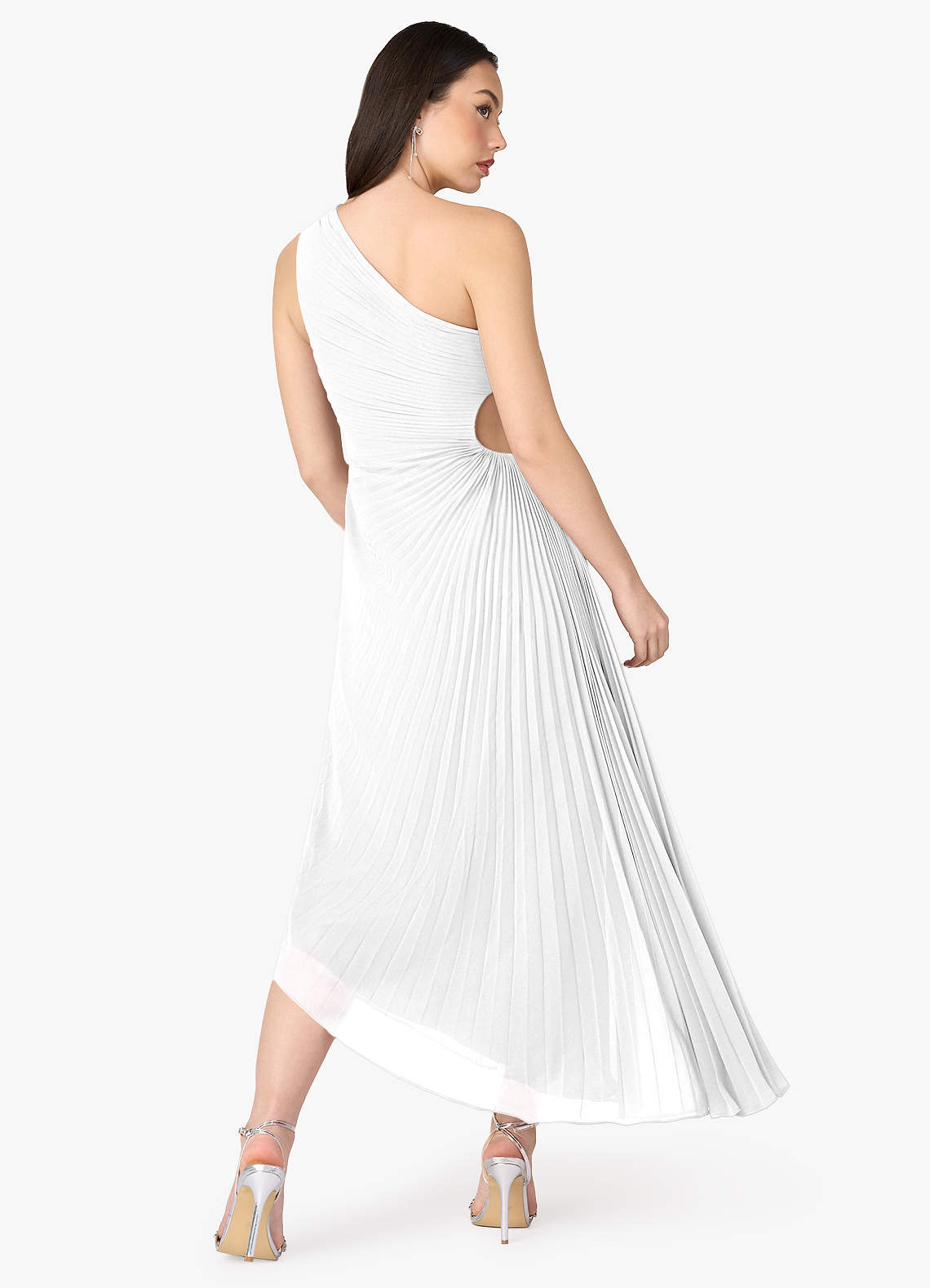 white asymmetrical hem dress Emoji Asymmetrical Hemline Dress White