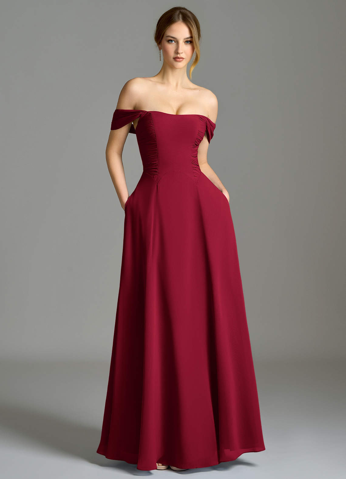 burgundy dress chiffon Burgundy Bridesmaid Dress Chiffon Size 3X