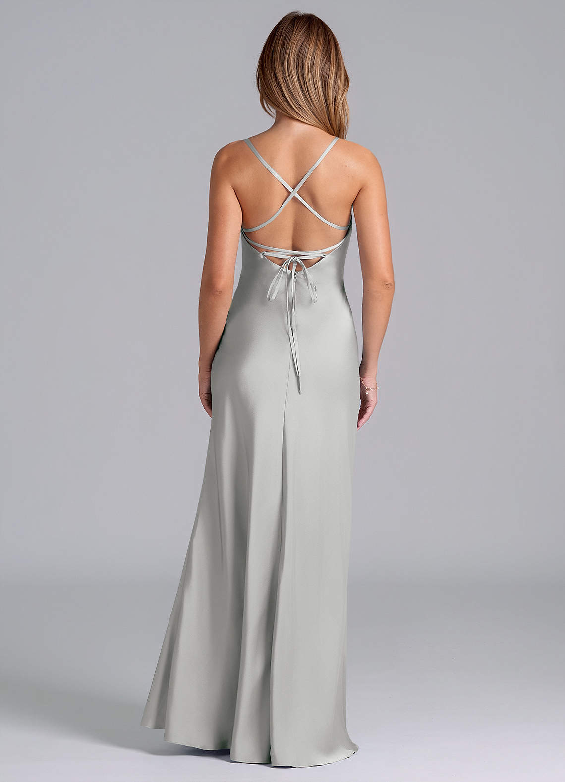 Azazie Seema Morsiusneito Mekot Mrenneito Korsetti Joustava satiini Lattian pituus Pukeutua image6