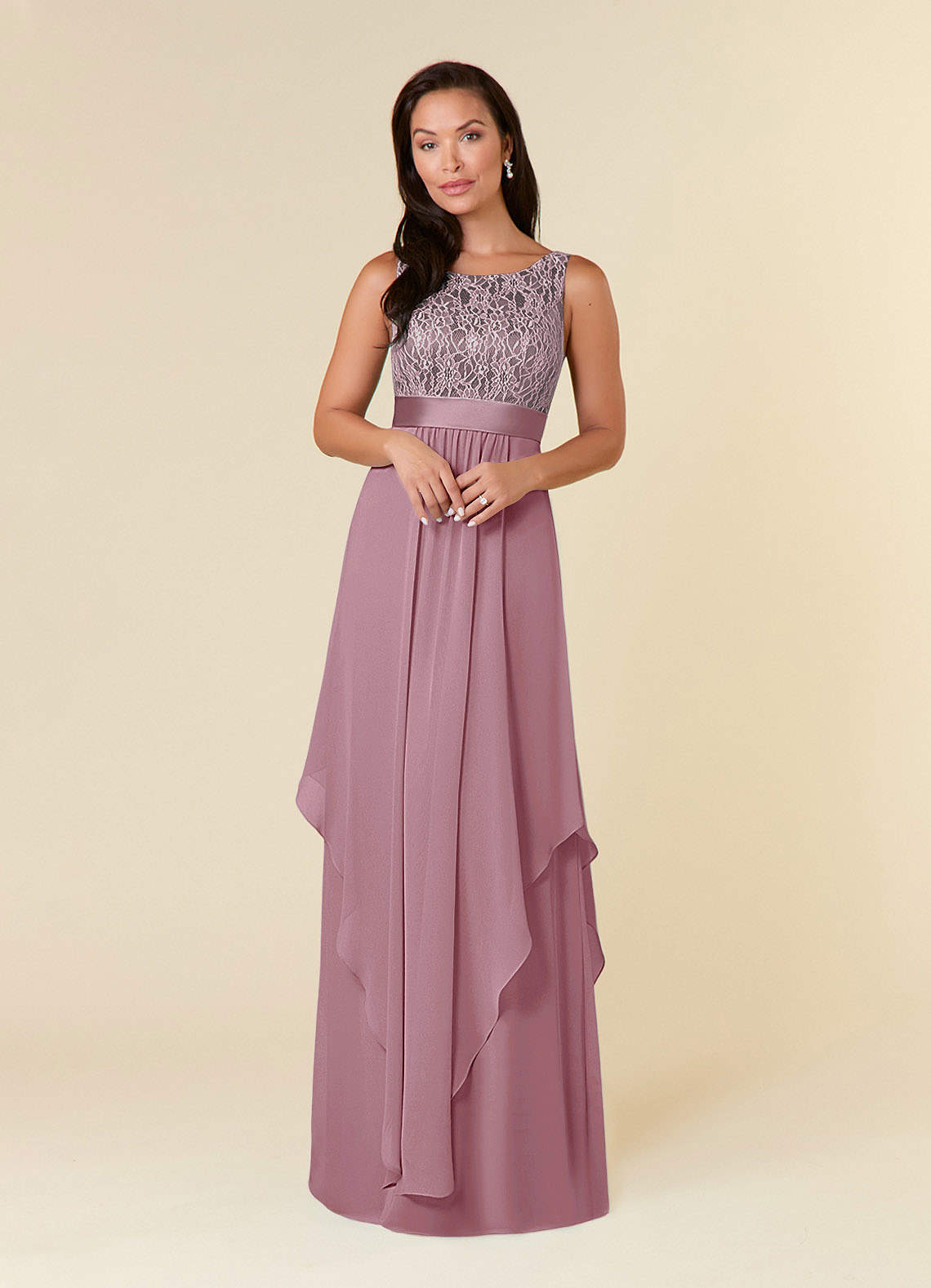Azazie Xella Mother of the Bride Dresses Vintage Mauve A-Line Lace Chiffon Dress image1