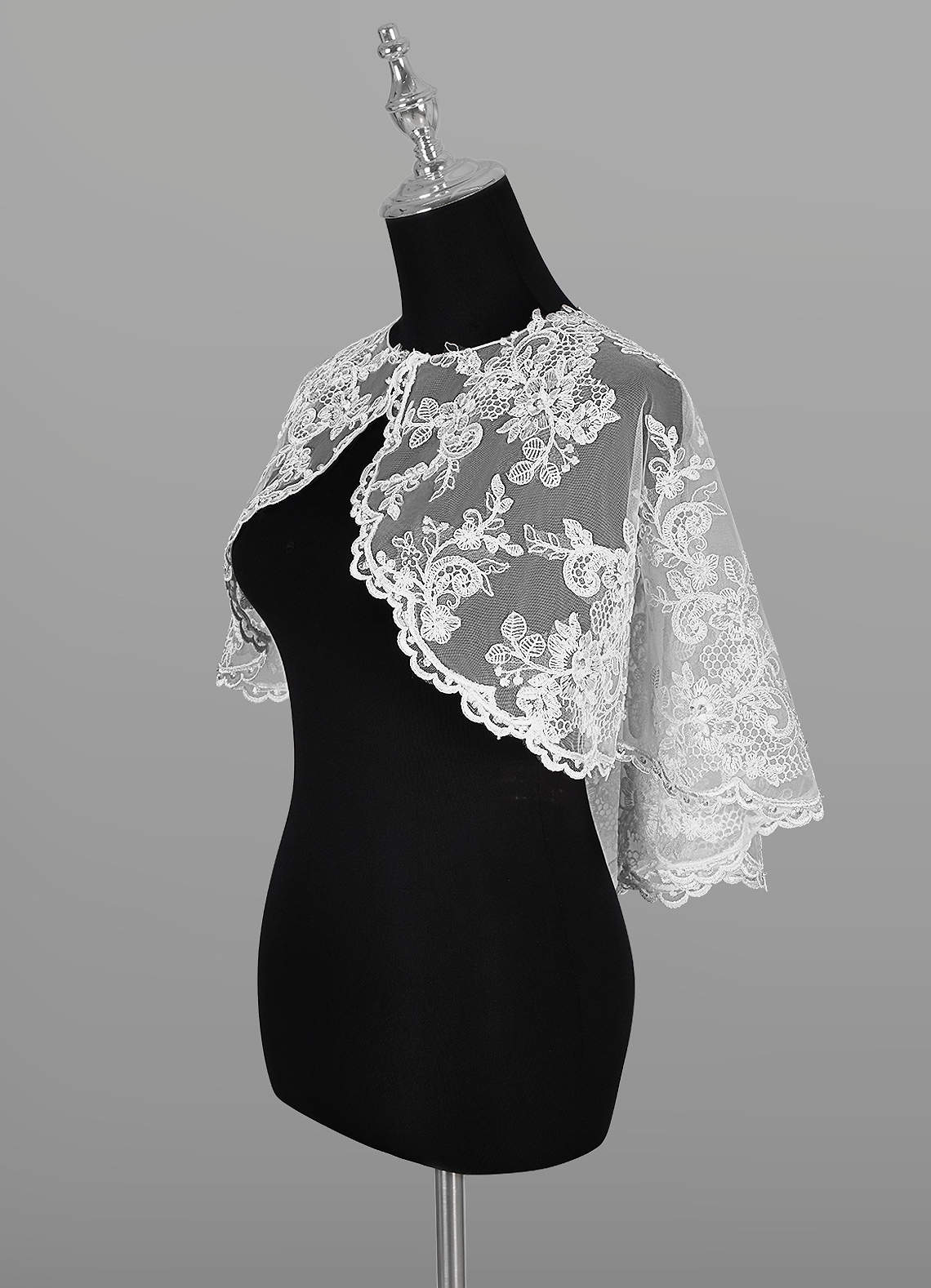 front Azazie Hephzibah Bolero De Tul Con Encaje
