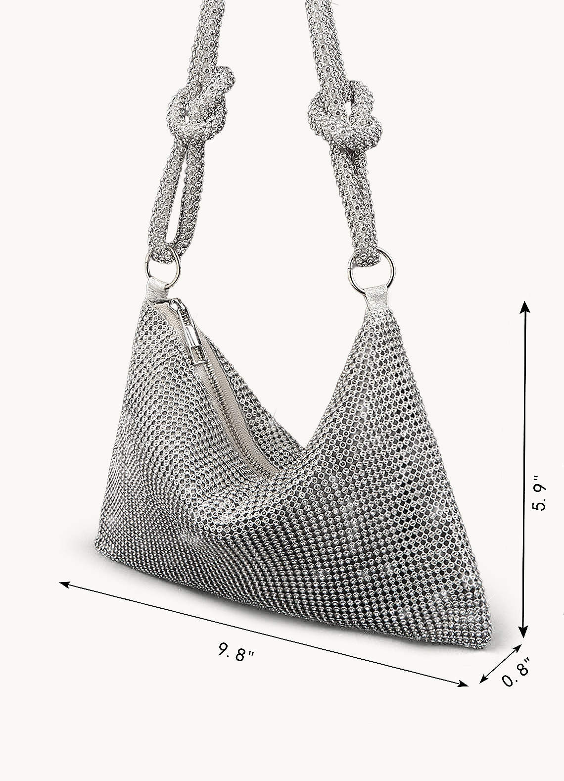 front Mesh Crystal Underarm Bag