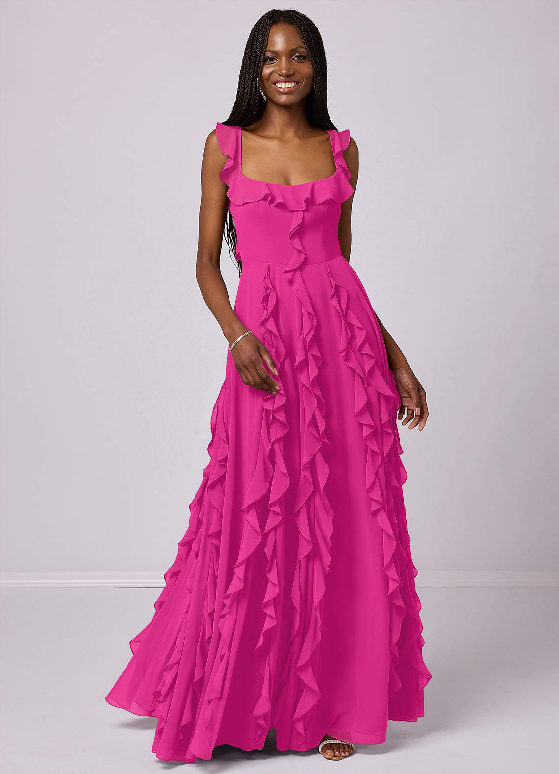 Barbie ♥ Azazie Bridesmaid Dresses A-Line Chiffon Floor-Length Dress with Pockets image3