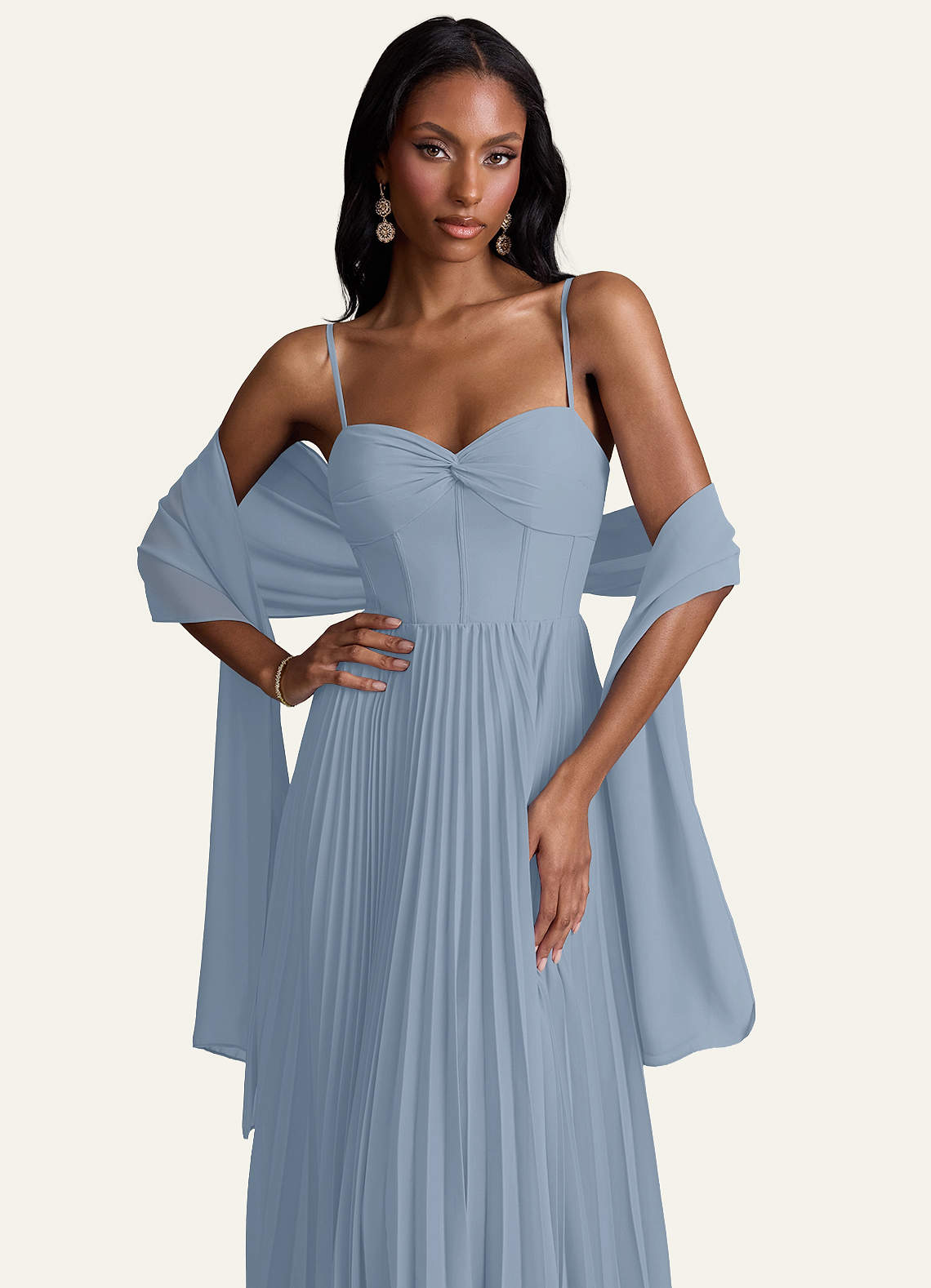 front Azazie Matching Color Ireland Chiffon Shawl