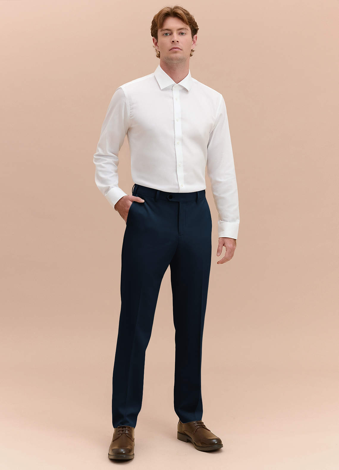 front William Navy Blue Comfort Blend Dress Pants