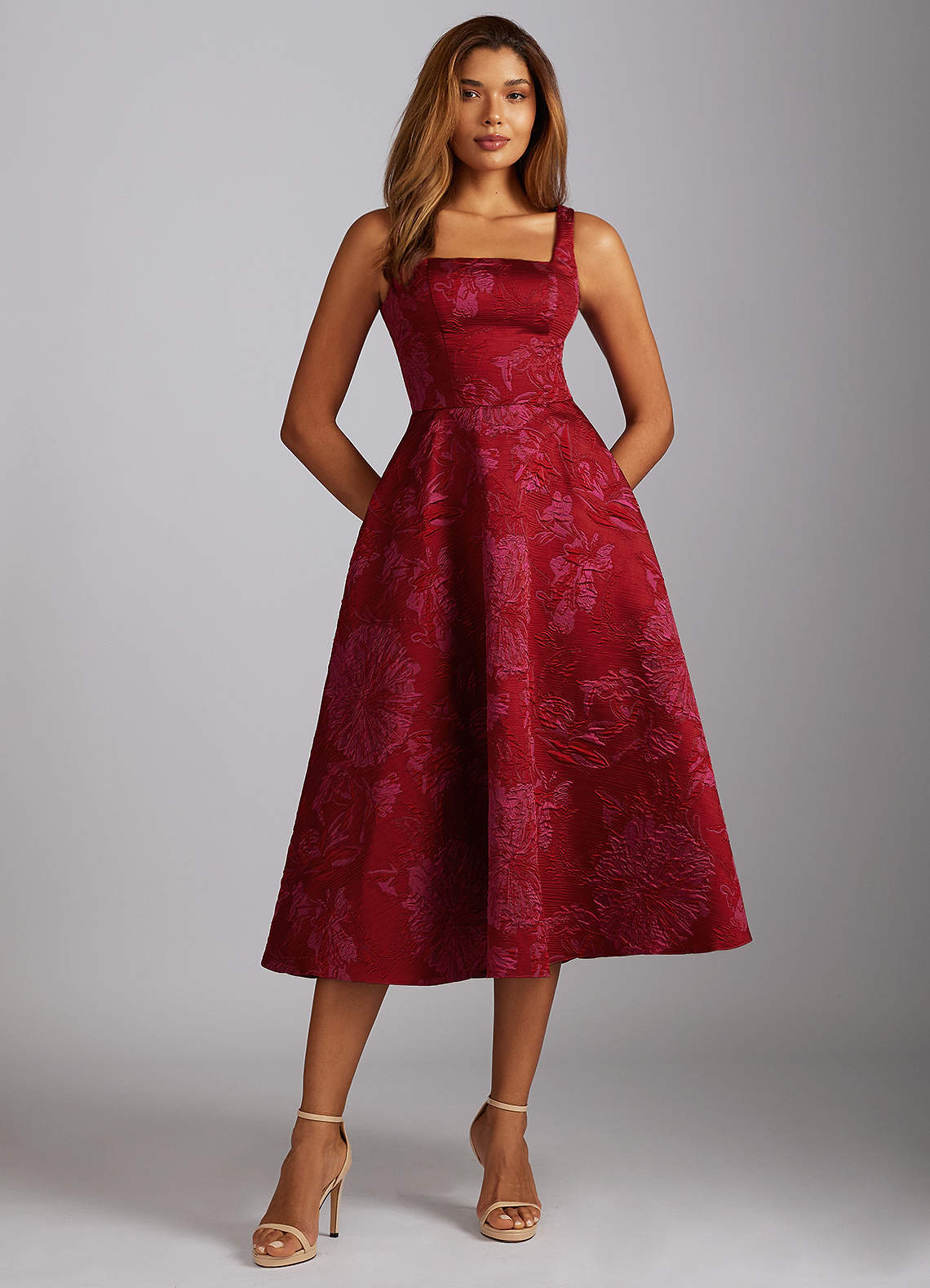 green emerald velvet dress Emmalina Midi Dress main image 1