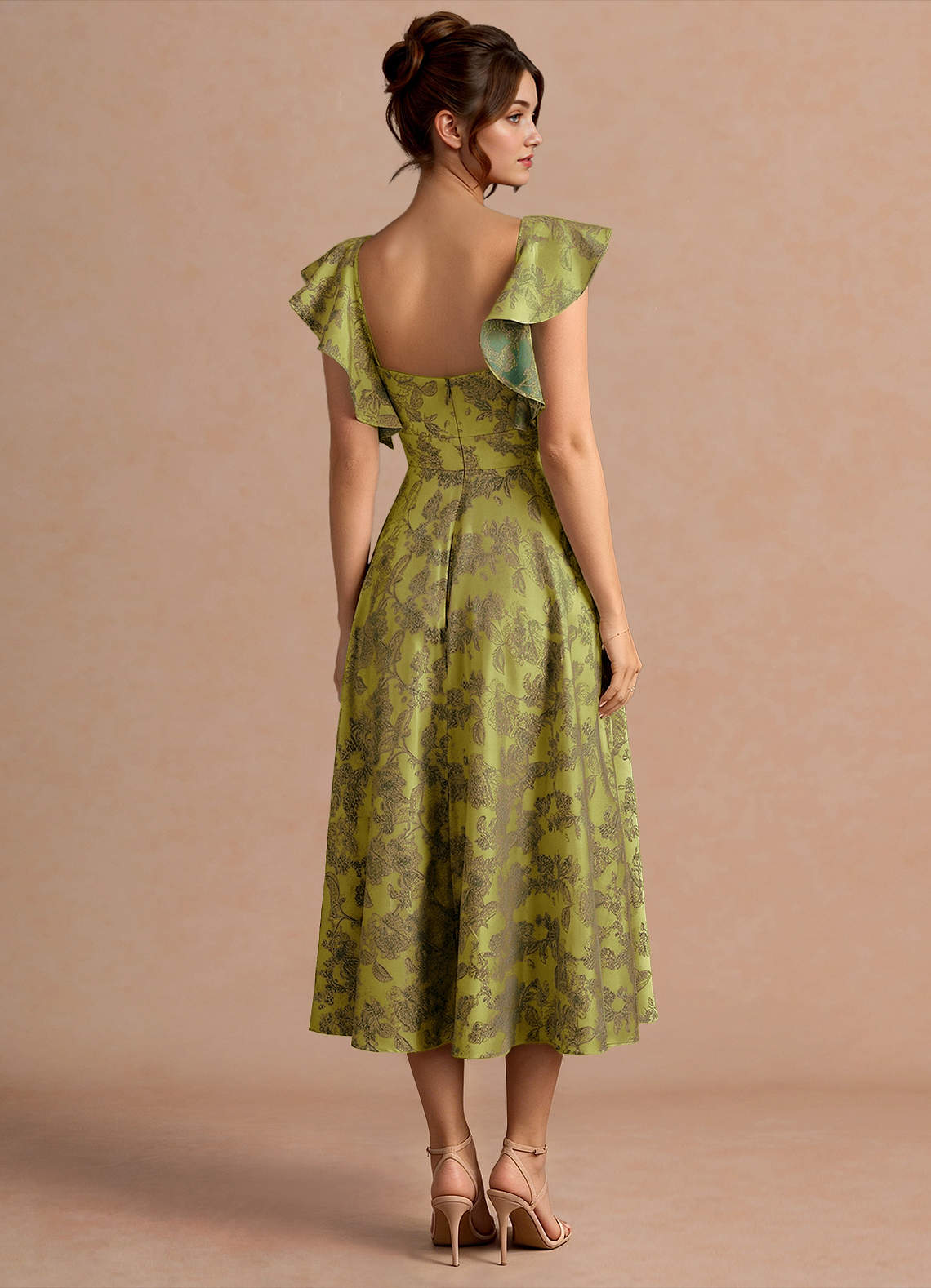 Leilani Moss Brown Midi Dress Ready to Ship | Azazie
