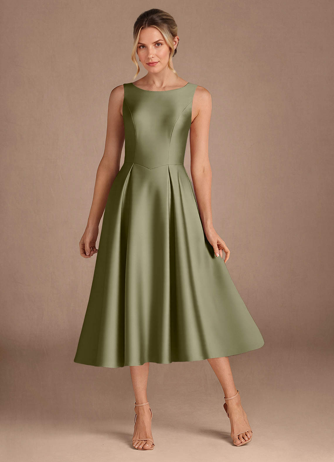 green emerald velvet dress Pistachio Pearl Halter Neck Dress – Elegant Evening Gown – Sage By Mala main image 1