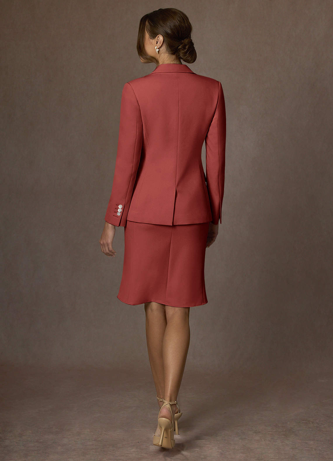 front Kennedy Terracotta Structured Stretch Dress