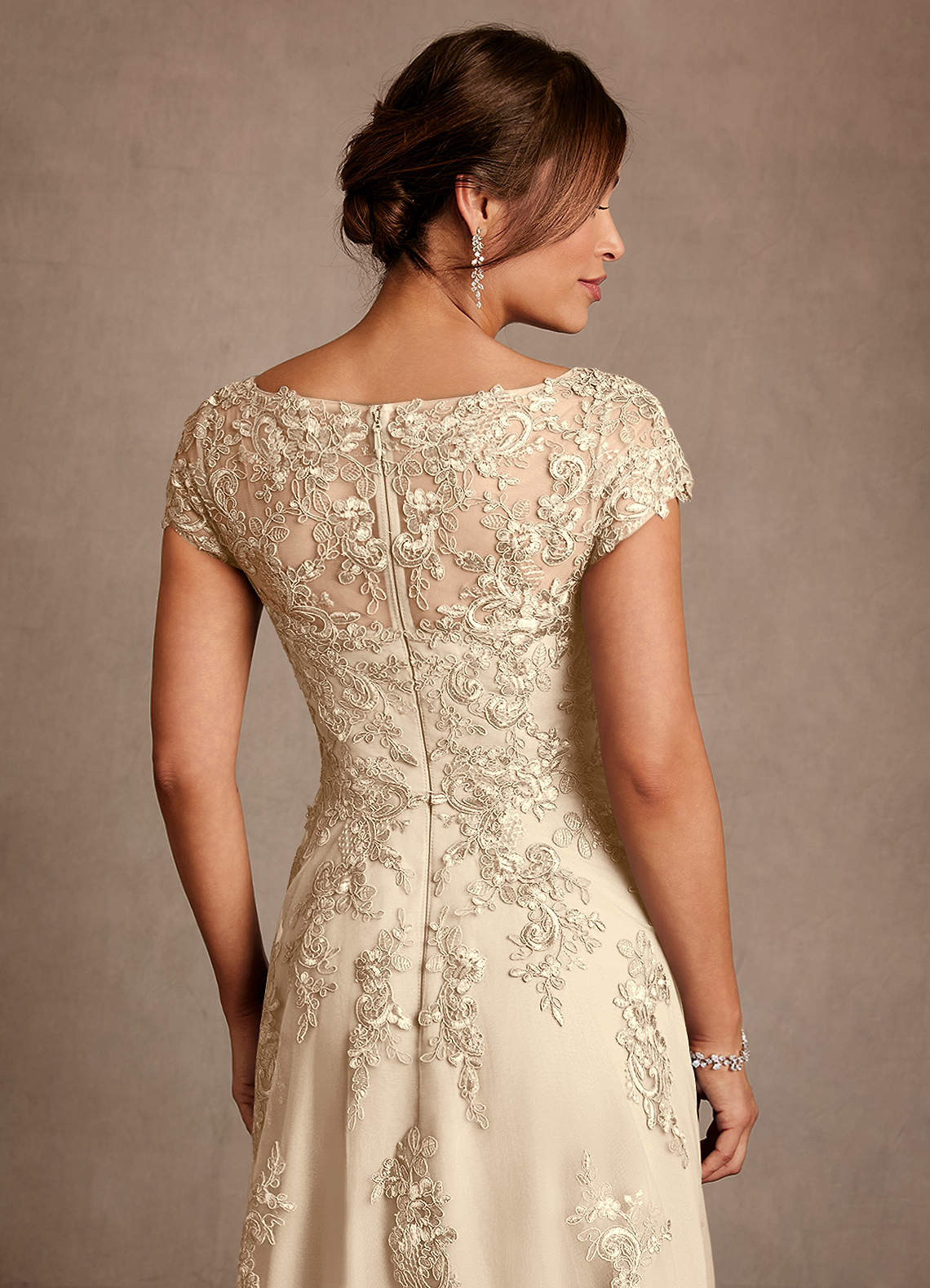 Azazie Jalinda Abiti per la Madre della Sposa Abito A-Line in Chiffon Pizzo Champagne image5