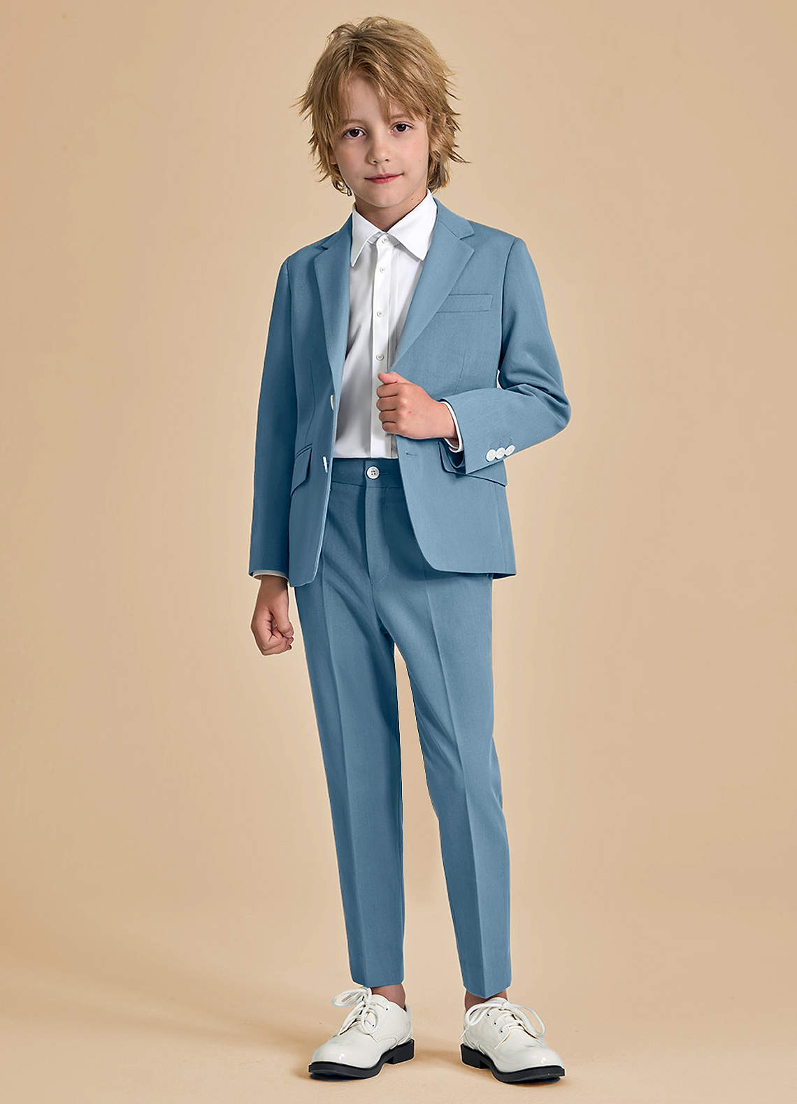 front Oliver Boys Light Blue 2-Piece Suit