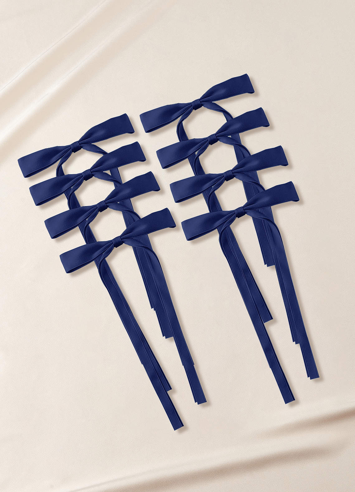 front Satin Bow Hair Clips