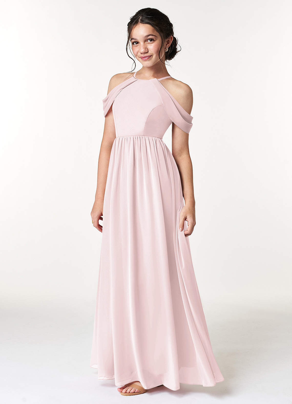 Blushing Pink Azazie Seneca JBD Junior Bridesmaid Dresses | Azazie