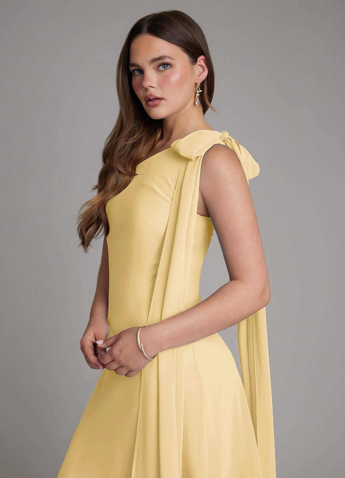 monique bridesmaid dresses Azazie A-Line One-Shoulder Floor-Length Chiffon Bridesmaid Dresses