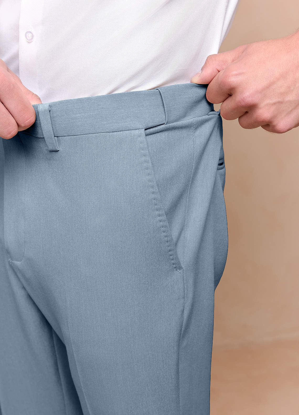 front James Dusty Blue Structured Stretch Suit