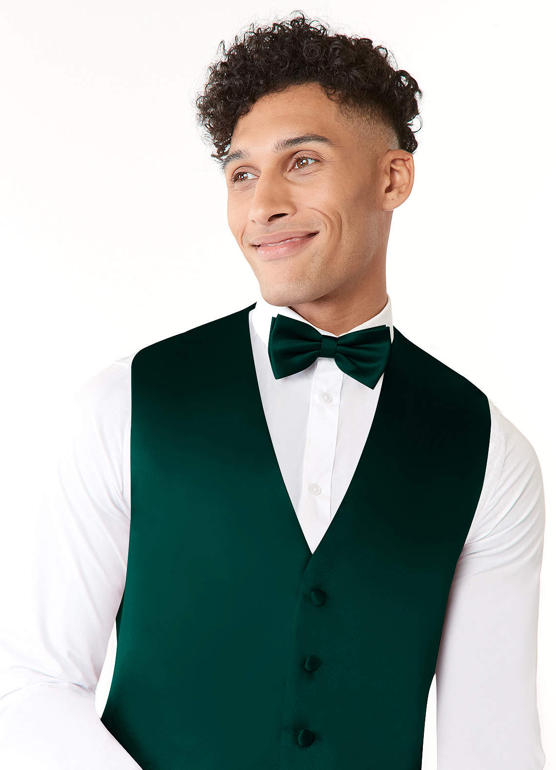 front Matte Satin Vest and Bow Tie Set
