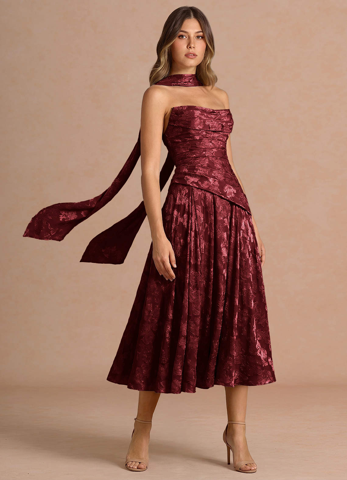 gabriela midi dress Azazie A-Line Midi Cocktail Dresses in Wine