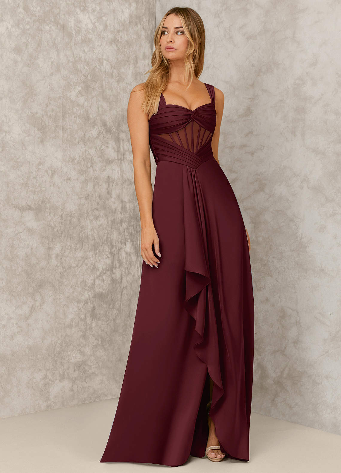 Corseted Sweetheart Stretch Satin A-line Dress Bridesmaid Dresses | Azazie