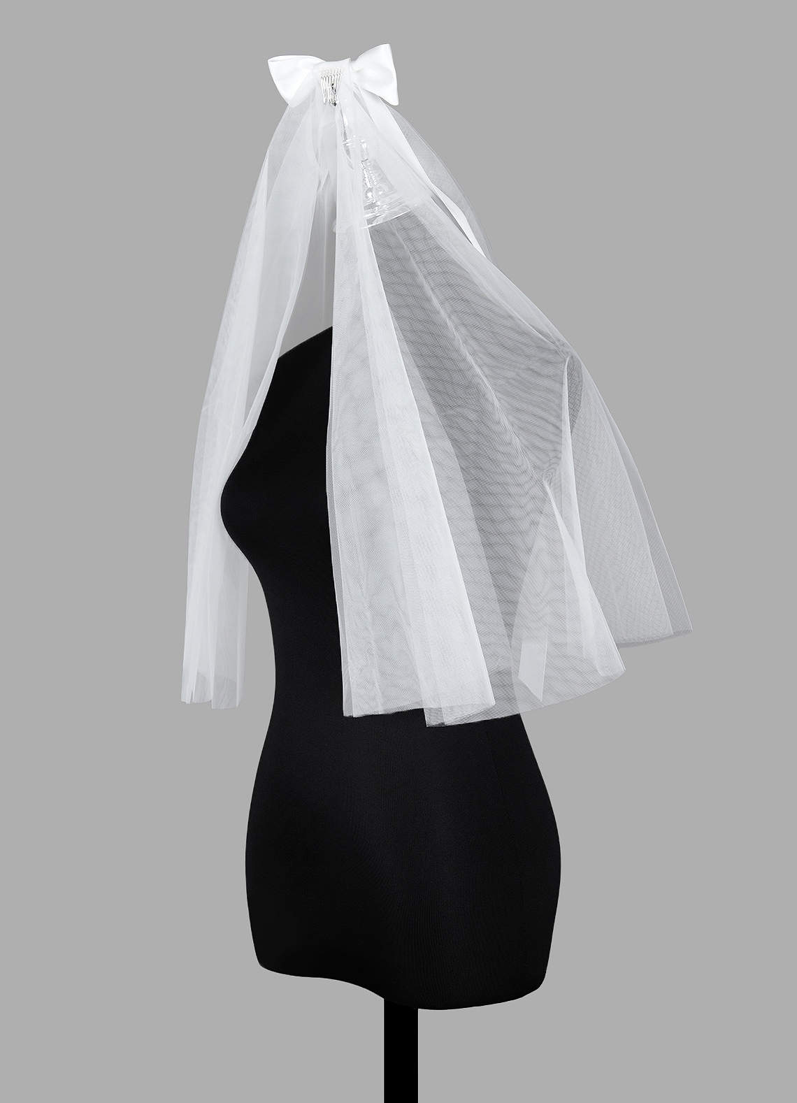 front Bow Split Elbow Length Veil