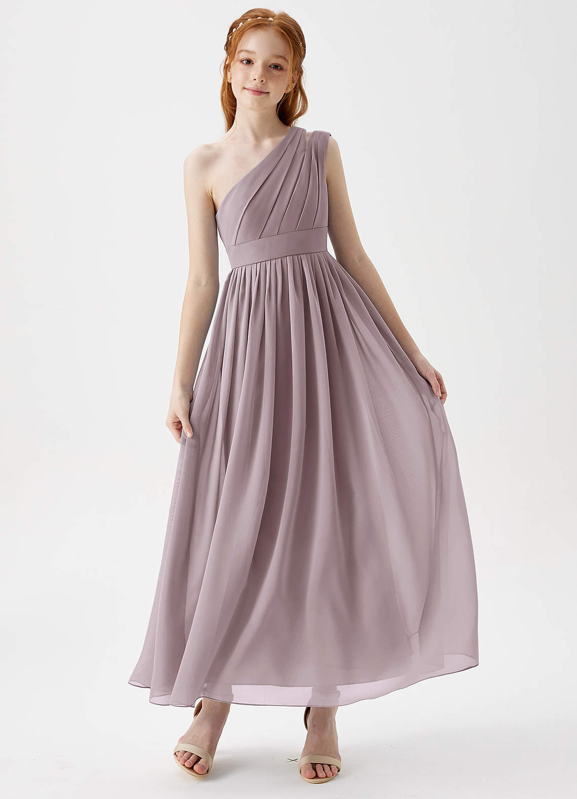 Azazie Anissa Junior Dusk A-Line Pleated Chiffon Dress image1
