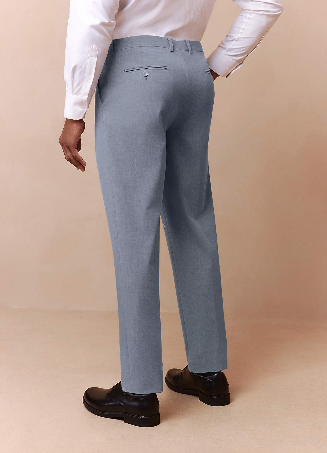 front Savile Light Blue Wool Blend Dress Pants