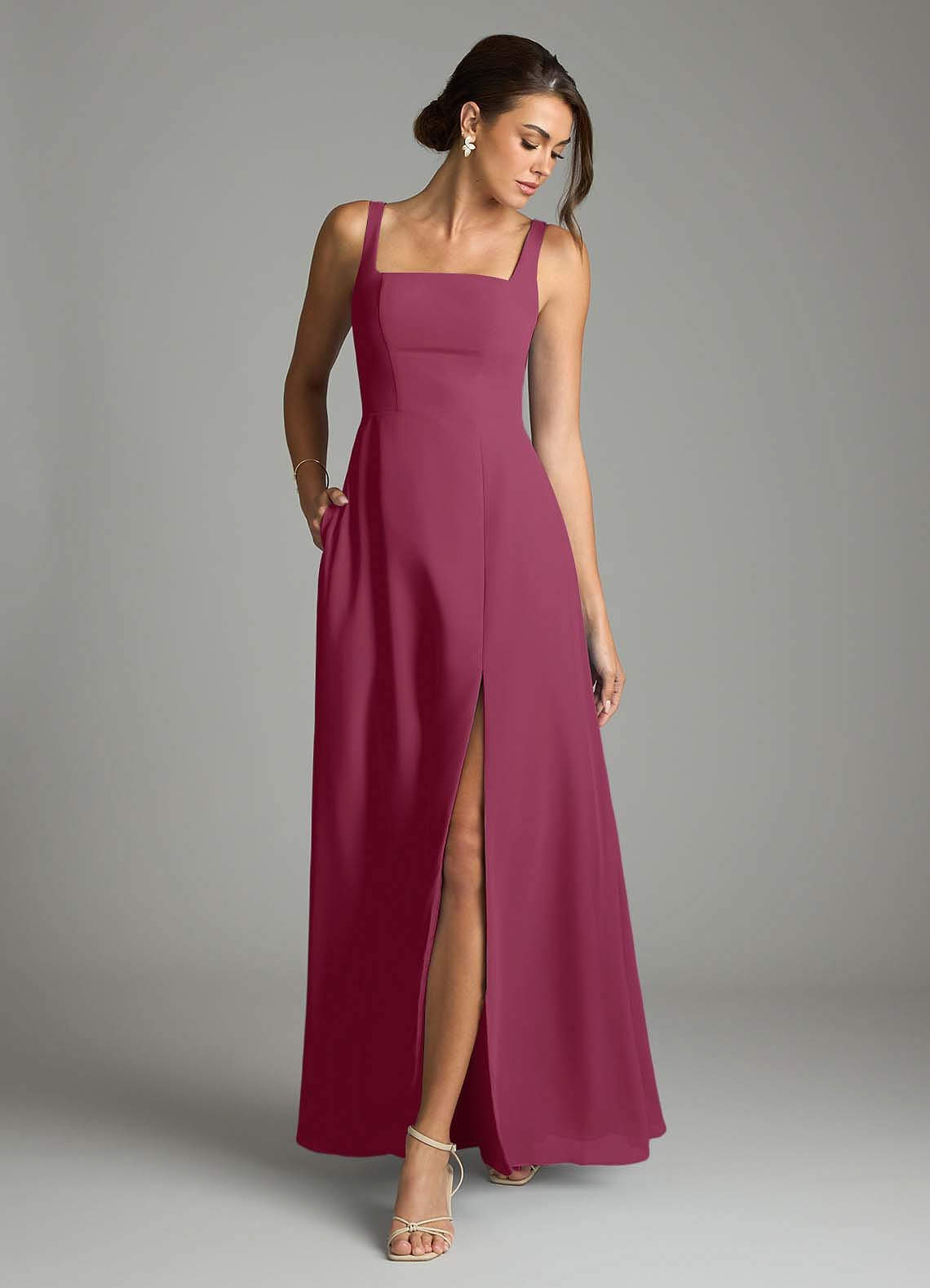 long bridesmaid dresses with pockets Amazon.com: CAZSXIS Long Sleeve Chiffon Bridesmaid Dresses Long with Pockets Slit V Neck Formal Dress for Women Aqua Size 0 : Clothing, Shoes & Jewelry