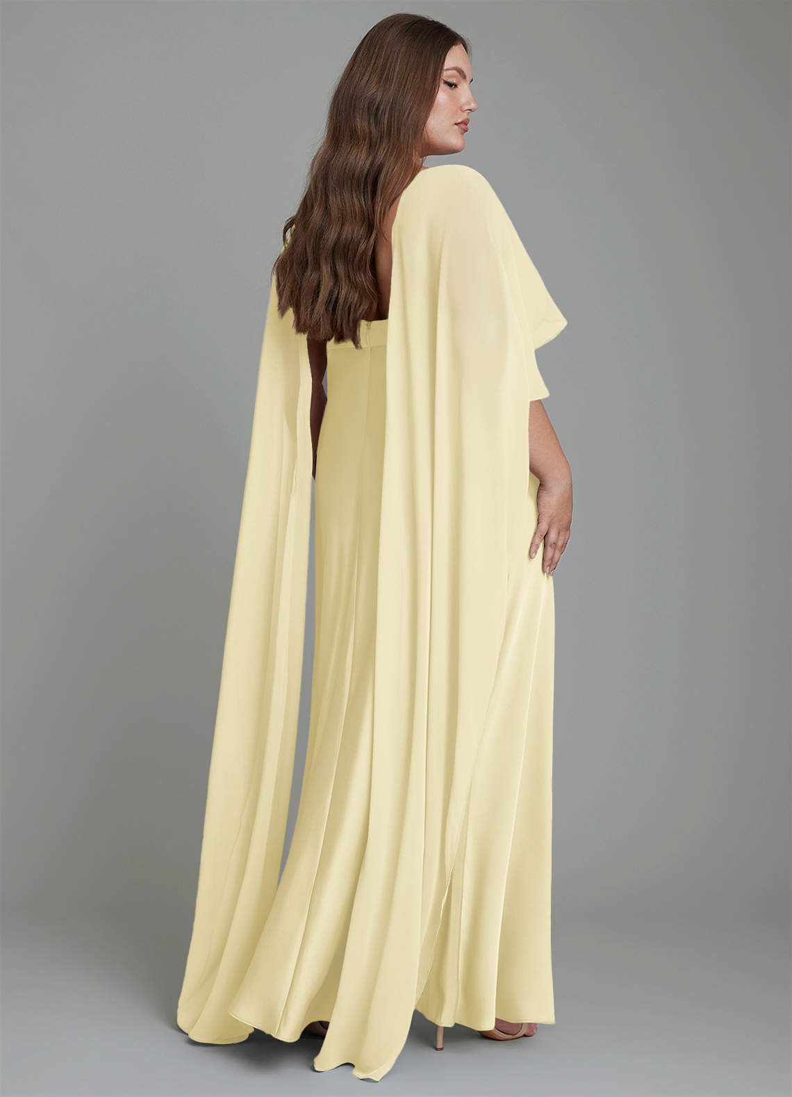 Azazie Stefania Bridesmaid Dresses Lemon Sorbet A-Line Stretch Satin Dress image7