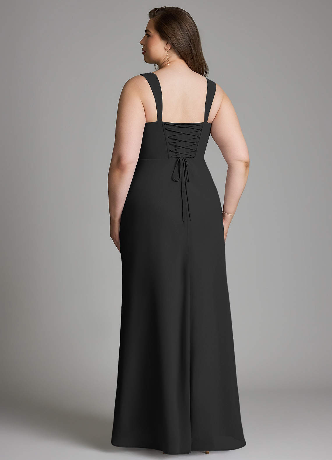 Azazie Agustina Bridesmaid Dresses Black Mermaid Corset Chiffon Dress image9