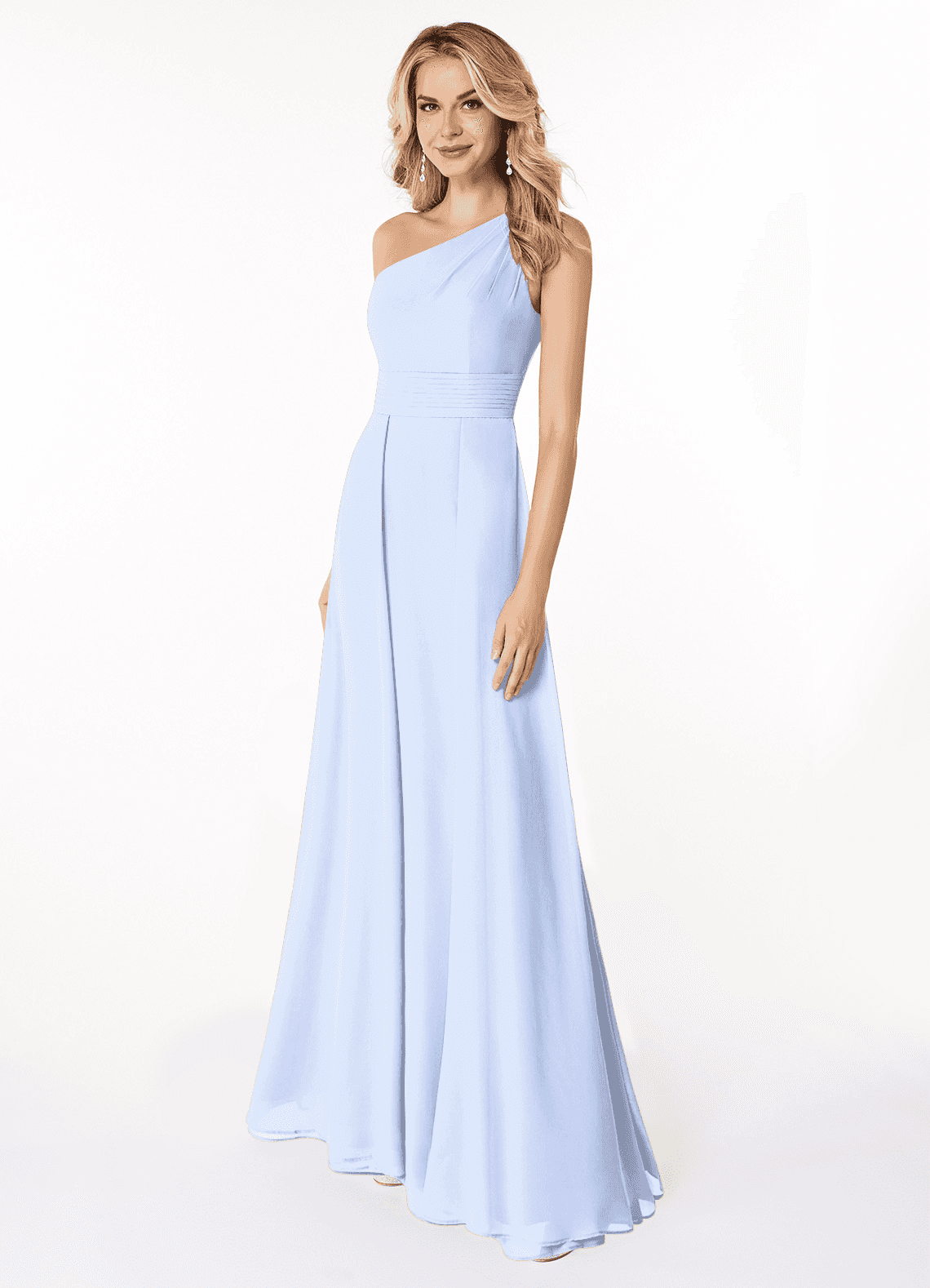 Azazie Dallas Bridesmaid Dresses Ice A-Line One Shoulder Chiffon Dress image1