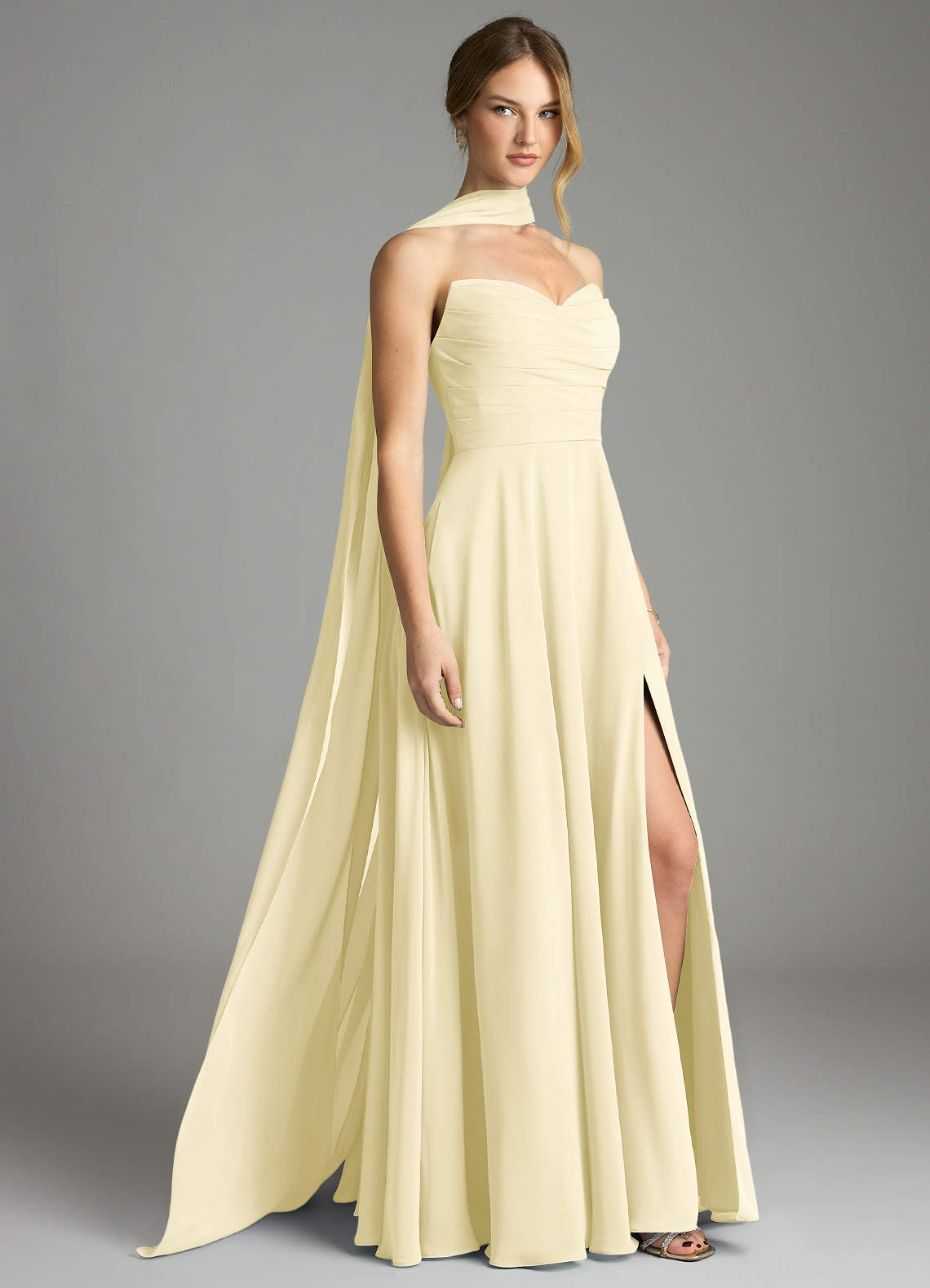 lemon chiffon bridesmaid dresses Lemon Sorbet Bridesmaid Dress Chiffon Size 1X
