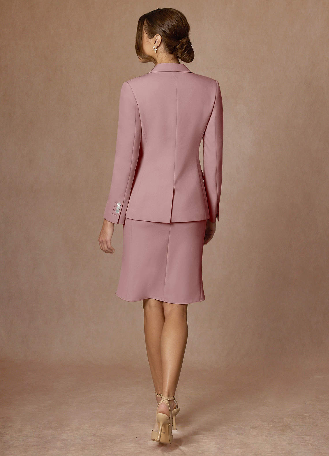front Kennedy Dusty Rose Structured Stretch Dress