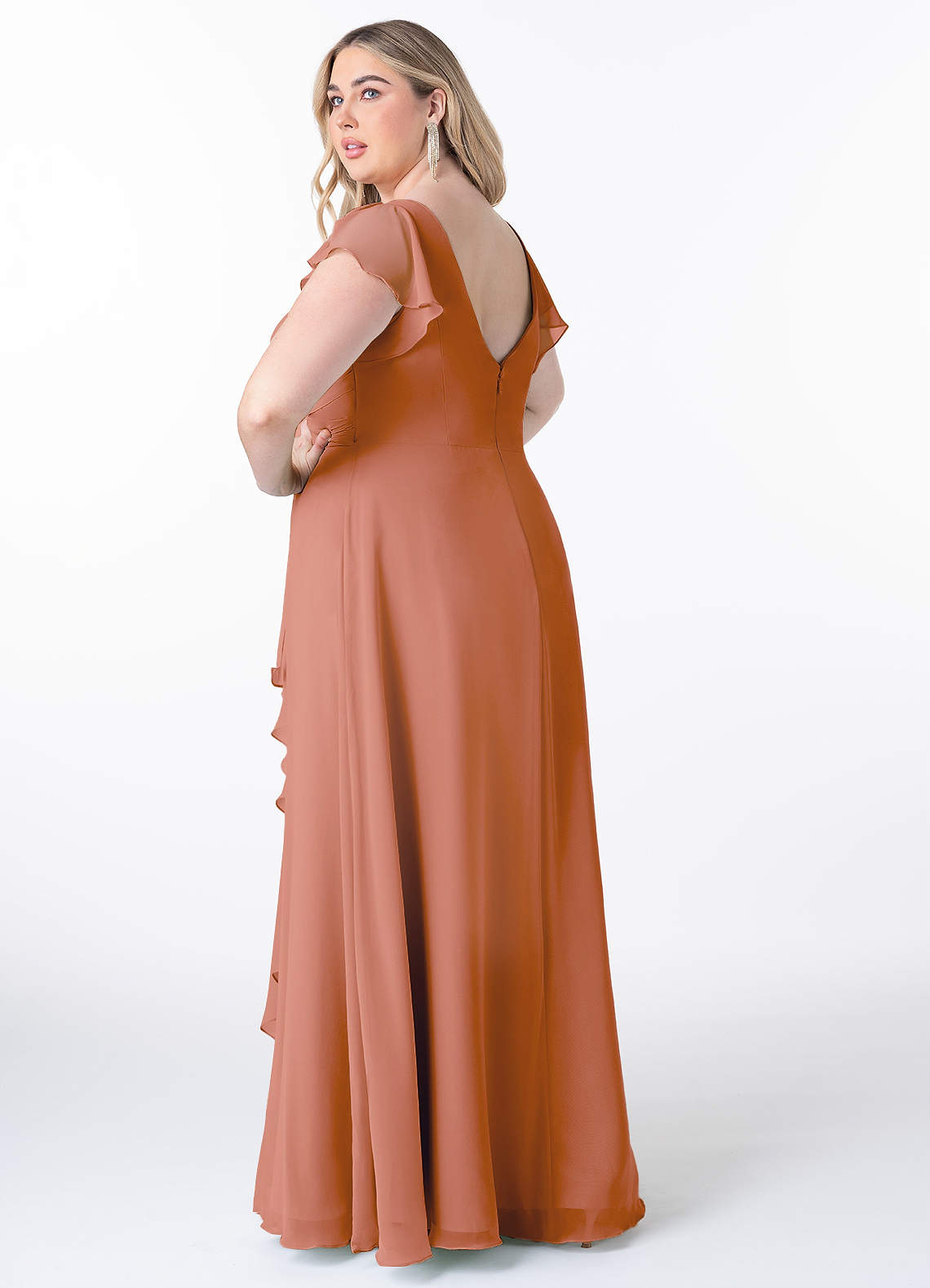 Azazie Omari Bridesmaid Dresses MAI TAI A-Line Chiffon Dress image7
