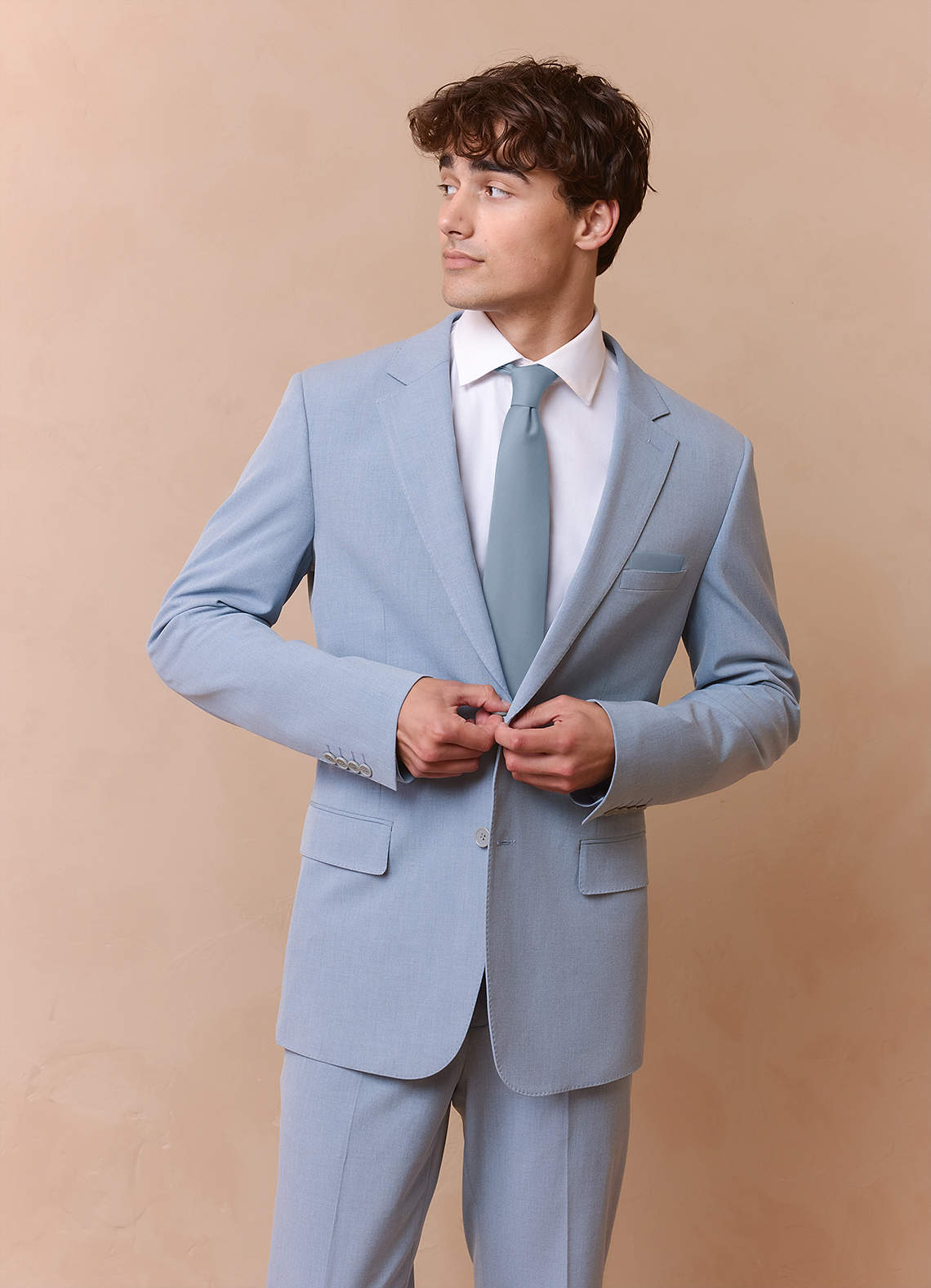 front Matte Satin Skinny Tie and Pocket Square Set