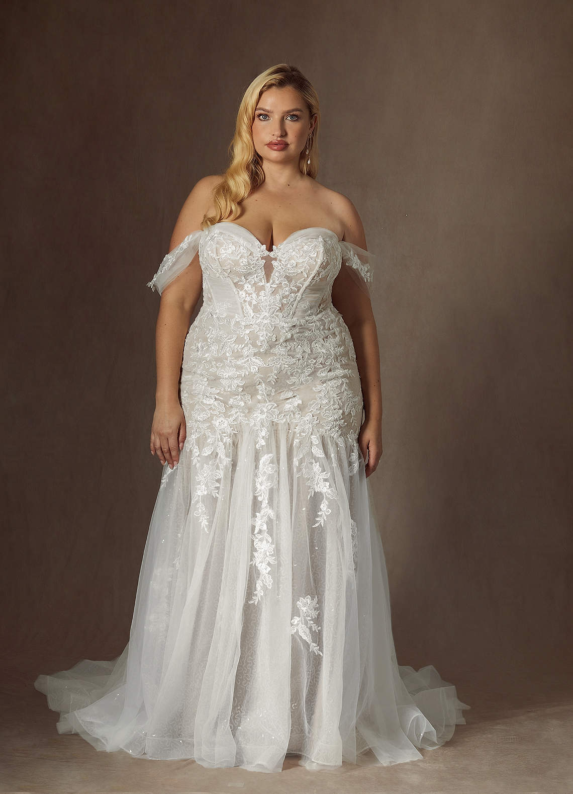 Azazie Leilani Wedding Dresses Diamond White Mermaid Sequins Tulle Dress image11