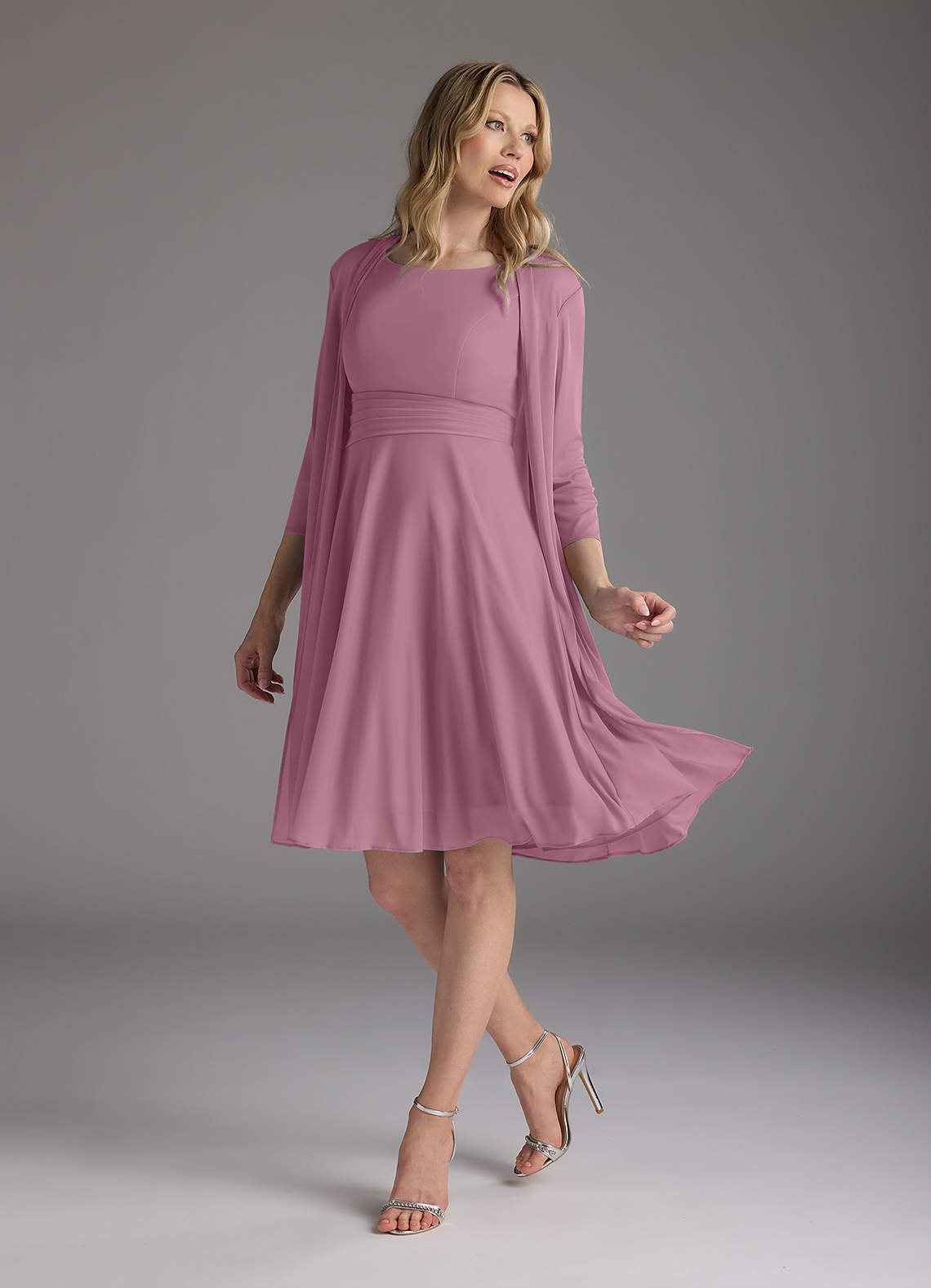 Azazie Sunny Klänningar till brudens mor Klänning A-Line i Maska Plisserad Vintage Mauve image1